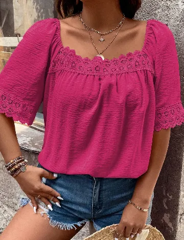 Tricou SHEIN CURVE, roz Roz