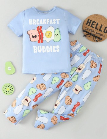 Pijama Shein Kids, albastru
