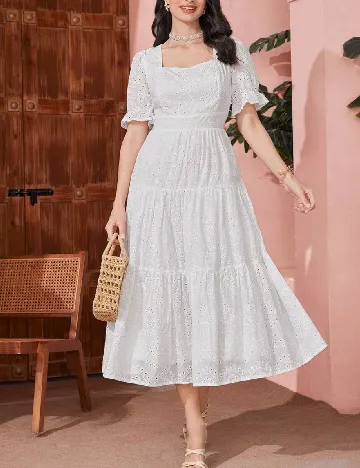 Rochie medie SHEIN, alb Alb