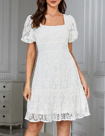 Rochie scurta Ticosa, alb Alb