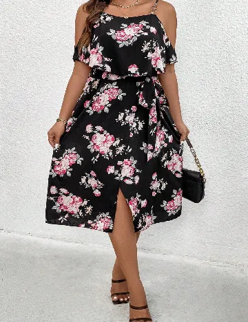 Rochie medie SHEIN CURVE, negru Negru