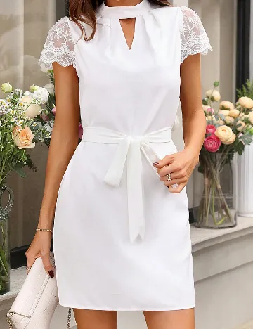 Rochie scurta SHEIN, alb Alb