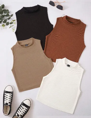 Set topuri 4 bucati SHEIN CURVE, mix culori Mix culori