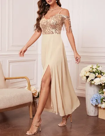 Rochie lunga SHEIN, crem Crem