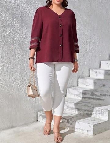 Bluza Emery Rose Curve, grena