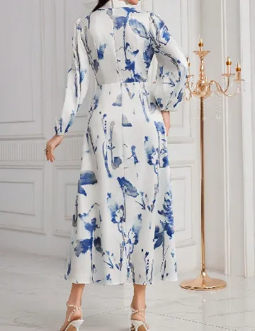 Rochie lunga SHEIN, albastru/alb Albastru