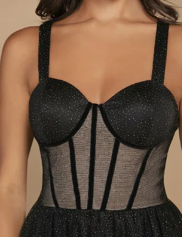 Rochie lunga SHEIN, negru/auriu Negru