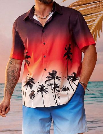 Camasa SHEIN Plus Size Men, mix culori