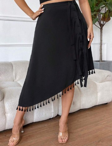 Fusta SHEIN CURVE, negru