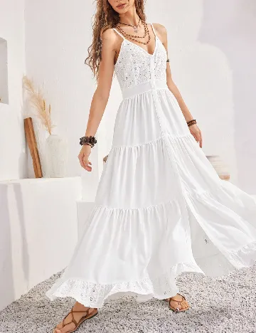 Rochie lunga SHEIN, alb Alb