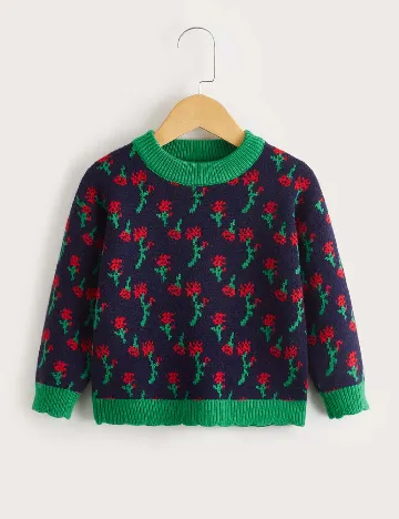 Pulover Shein Kids, bleumarin Albastru