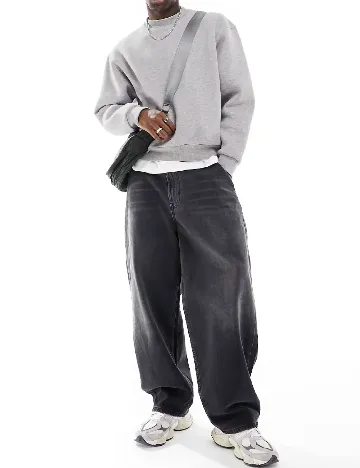 Bluza Asos Plus Size Men, gri Gri