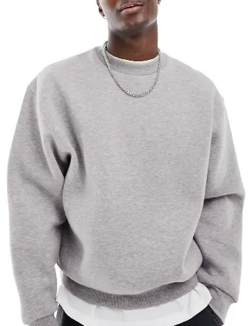Bluza Asos Plus Size Men, gri Gri