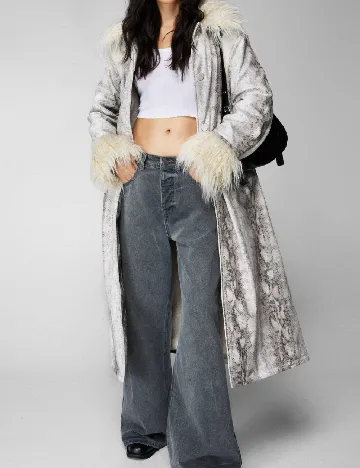 Palton Nasty Gal, imprimeu sarpe Animal print
