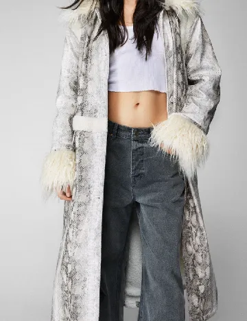 Palton Nasty Gal, imprimeu sarpe Animal print