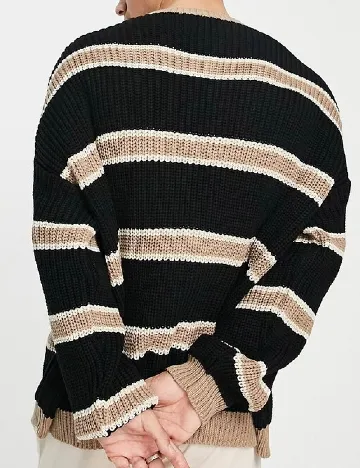 Pulover Oversize ASOS, negru Negru