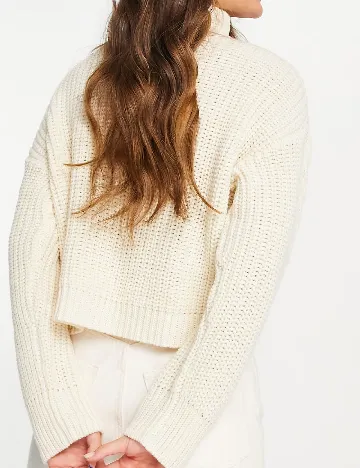 Pulover Top Shop, ecru Alb