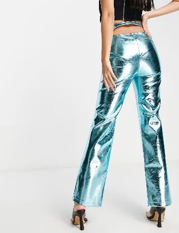 Pantaloni COLLUSION, turcoaz Albastru