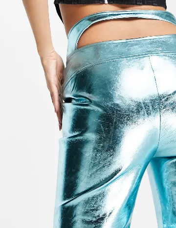 Pantaloni COLLUSION, turcoaz Albastru
