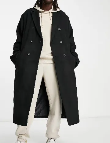 Palton oversize ASOS, negru Negru