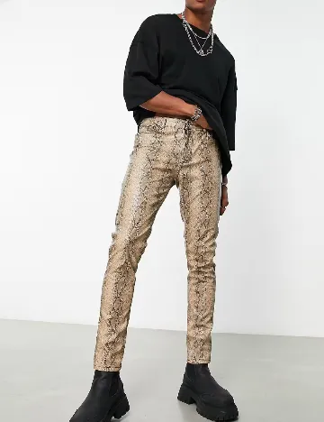 Pantaloni ASOS, imprimeu sarpe Animal print