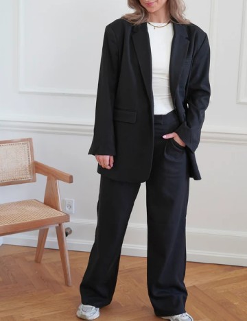 Pantaloni Something New, negru