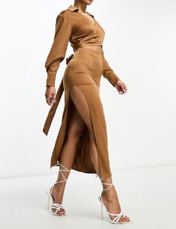 Rochie medie Aria Cove, maro