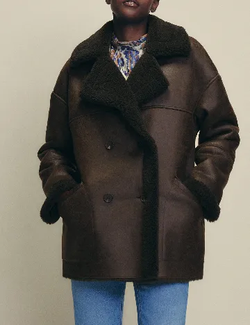 Palton oversize Reserved, maro Maro