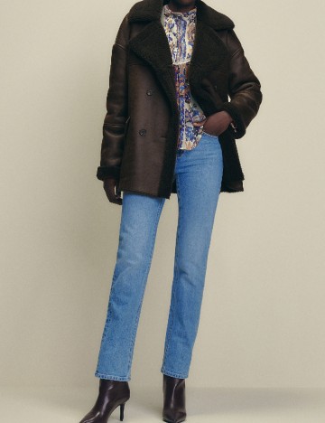 Palton oversize Reserved, maro