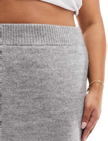 Fusta Collusion Plus Size, gri