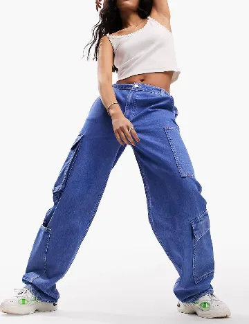 Blugi ASOS, albastru Albastru