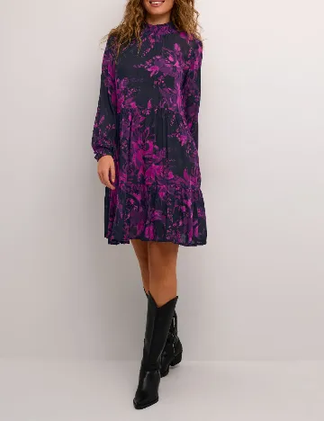Rochie scurta Kaffe, mov/negru Mov