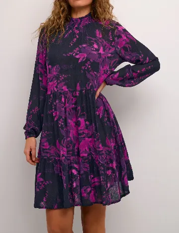 Rochie scurta Kaffe, mov/negru Mov