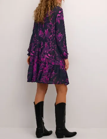 Rochie scurta Kaffe, mov/negru Mov