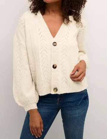 Cardigan Cream, ecru Alb