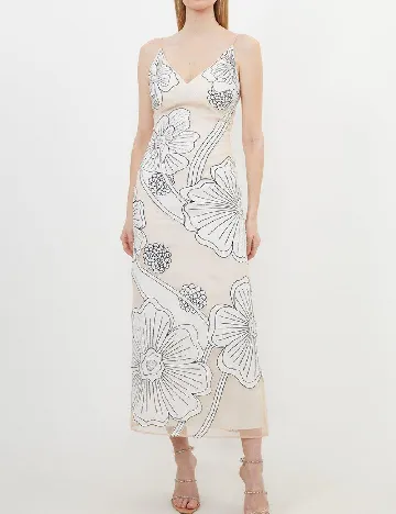 Rochie lunga Karen Millen, crem Crem