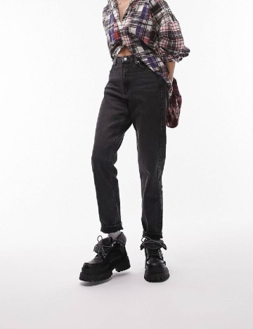 Blugi Top Shop, gri inchis