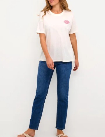 Tricou Kaffe, ecru