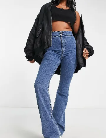 Blugi Top Shop, albastru Alb