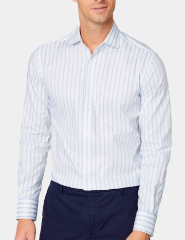 Camasa HACKETT, alb/albastru