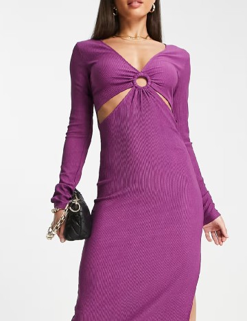 Rochie lunga Pieces, mov