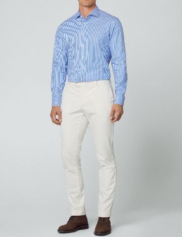 Camasa HACKETT, alb/albastru