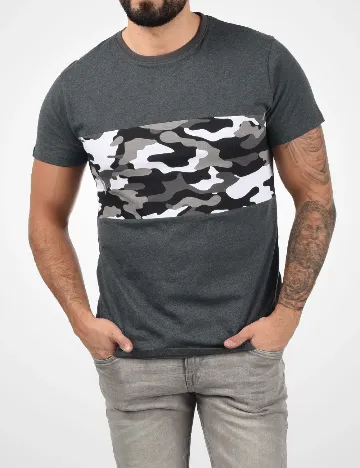 Tricou !Solid, gri Gri