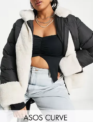 Geaca ASOS Curve, negru Negru