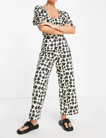 Salopeta Lost Ink, floral print Floral print