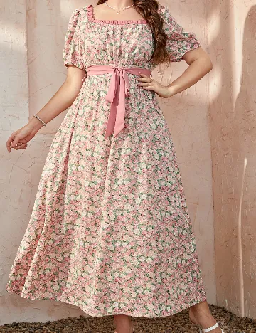 Rochie lunga SHEIN CURVE, floral print Floral print