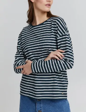 Bluza Oxmo, albastru/alb Albastru