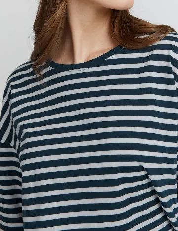 Bluza Oxmo, albastru/alb Albastru