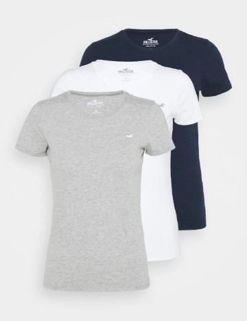 Set Tricouri 3 bucati Hollister, mix culori