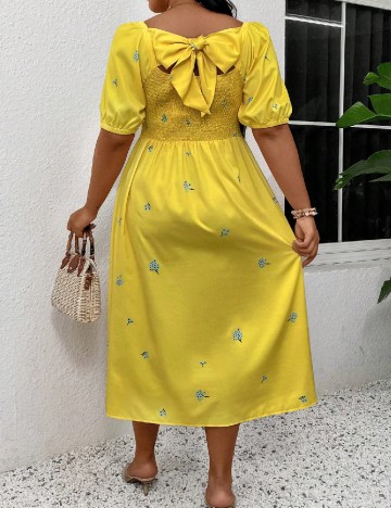 Rochie medie SHEIN CURVE, galben
